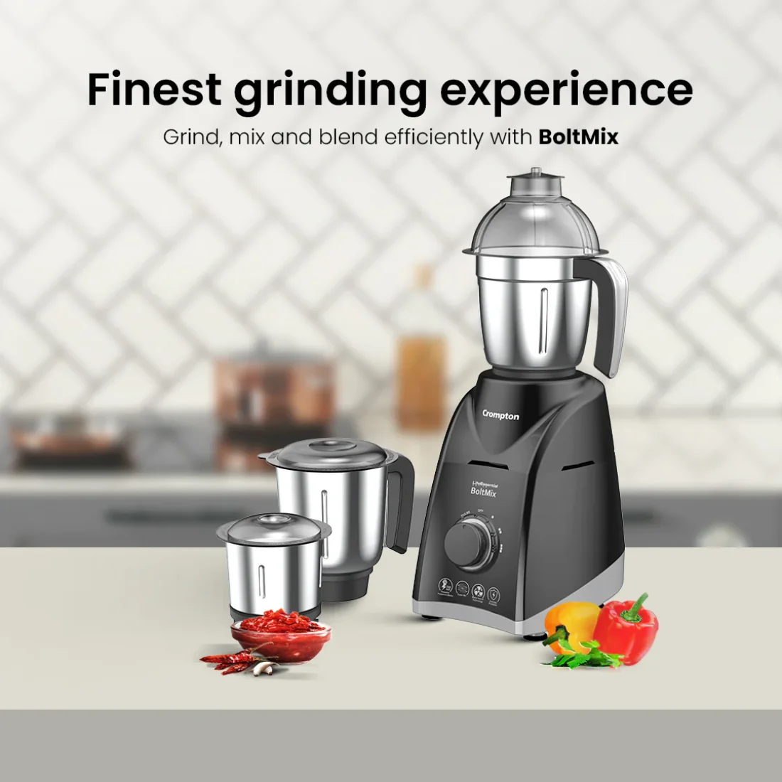 Crompton Boltmix Mixer Grinder 3 Jars 2