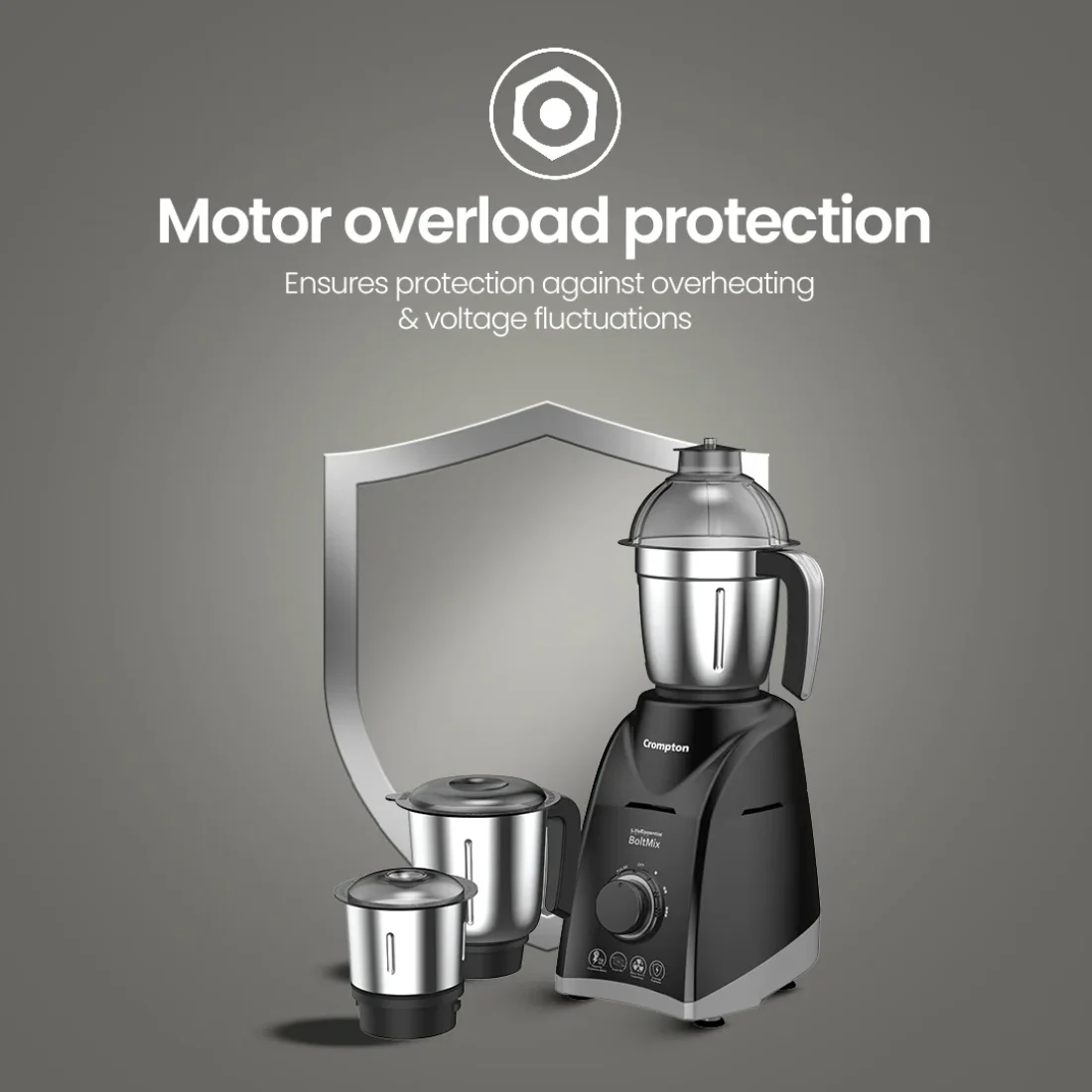Crompton Boltmix Mixer Grinder 3 Jars 3